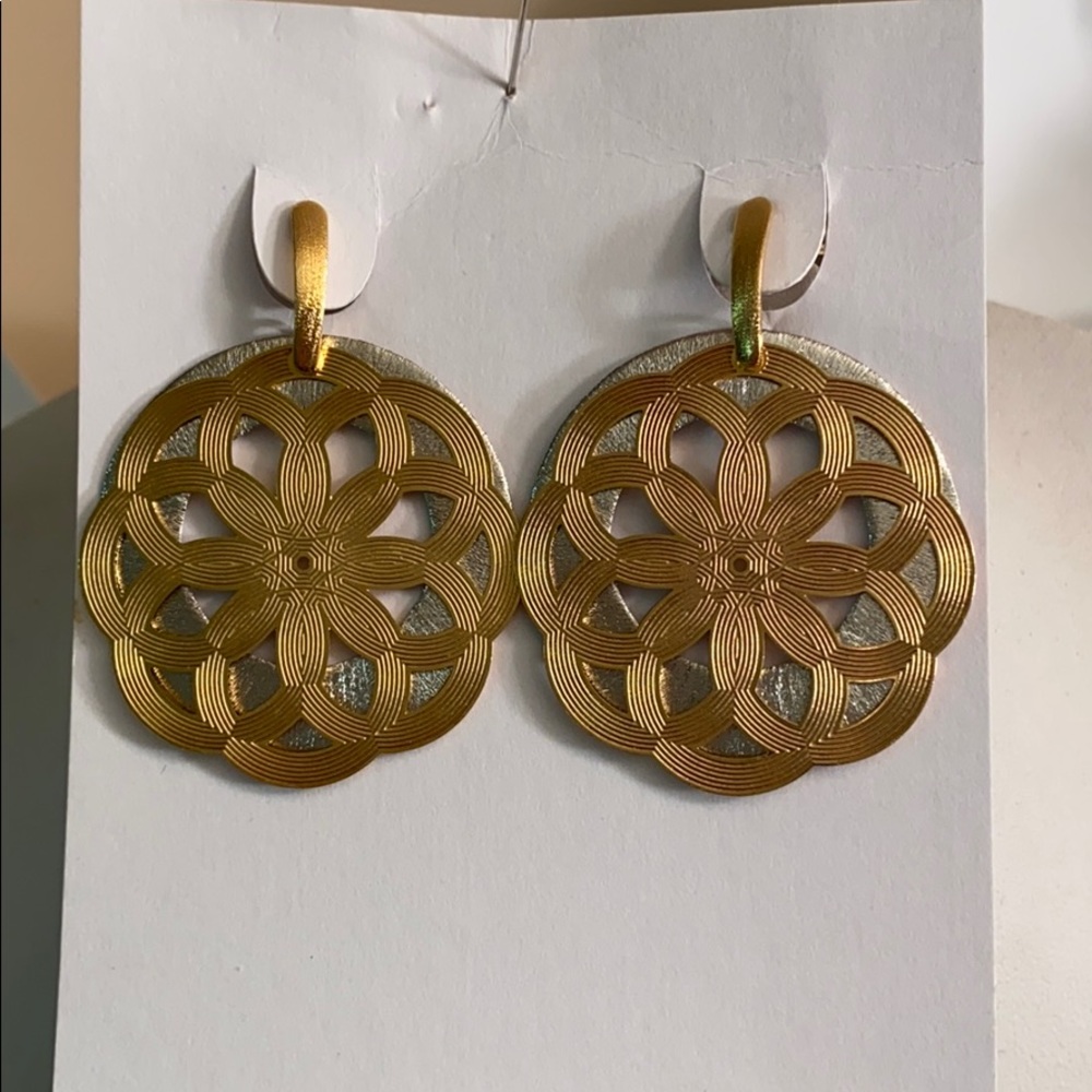 Gold /Silver Round earrings